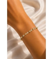 CM Yıldız Model Zirkon Taşlı VIP Seri Gold Renk Pirinç Kadın Bileklik