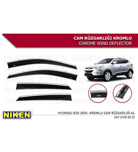 Hyundai ix35 Kromlu Cam Rüzgarlığı Niken 2010+ Sonrası (Beyaz)