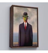 Çerçeveli Renee Magritte'in Adamın Oğlu İsimli Eseri Kanvas Tablo (Siyah)