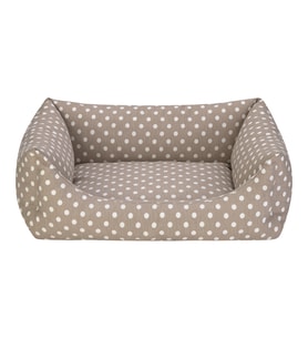 Pet Comfort Uniform Bej Puantiyeli Kedi ve Köpek Yatağı M 60x50cm