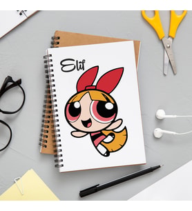 PowerPuff Girl Blossom Tasarımlı  Defter Kişiye Özel