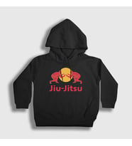 Presmono Unisex Çocuk Beyaz Jiu Jitsu Masters Güreş Mma Ufc Kapüşonlu Sweatshirt 532671tt (Siyah)