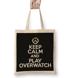 Keep Calm And Play Overwatch Bez Çanta Uzun Saplı