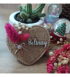 Kalp Şeklinde Söz-Nişan-Nikah-Kına-Bebek Hediyelik Hasır Magnet