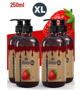 Rekze Masaj Yagı Çilek Aromalı 4 Lü Erotik Etkili Büyük Boy Vucut Çilekli 250 ml
