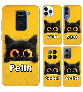 iPhone 7 8 SE 11 12 13 14 15 16 16E 17E Pro Max Plus Air Mini Kılıf YeniSeri Kişiye Özel İsim Yazılı Silikon Kapak Üşümüş Kedi