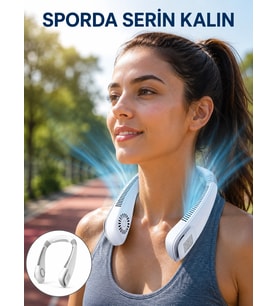 Kanatsız Boyun Tipi Fan Giyilebilir Serinletici, Düşük Sesli, Hafif Abs Gövde, Usb Şarj Edilebilir Yeni Nesil