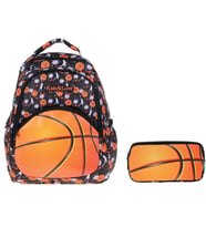 Kaukko Kids&Love Turuncu Basketbol Okul Çantası ve Kalemlik Seti - Erkek Çocuk