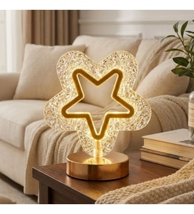 River World 3 Renk Işık Modlu Mini Şarjlı Kristal LED İçi Boş Yıldız Şekilli