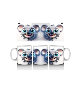 Çocuklara Sütü Sevdiren Şirin Koala Kupa Bardak Renkli