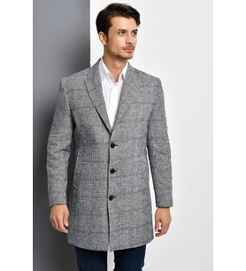 PLT8390 DEWBERRY ERKEK PALTO-EKOSE GRİ