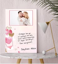 BK Gift Kişiye Özel El Yazı Mesajlı Fotoğraflı Hediye Kanvas Tablo 30x50cm-1