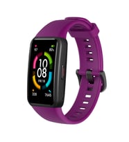 Huawei Band 6 Uyumlu Kordon Silikon Esnek Yumuşak Zore KRD-47 Kayış (Mürdüm)