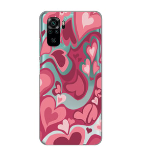 Redmi Note 10/Note 10S Uyumlu Kalp Desenli Şeffaf Telefon Kılıfı