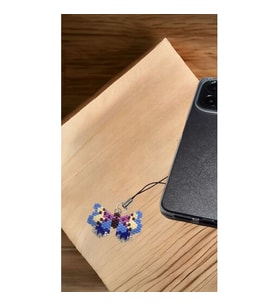 Miyuki Boncuk El Yapımı Mavi Kelebek Telefon Çarmı - Charm