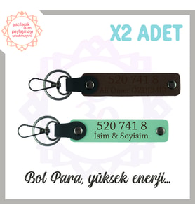 Yeşil-Koyu Kahve, Kişiselleştirilebilir Bolluk Getiren 520 741 8 Sayı Manevi Dengeci 2'li Anahtarlık