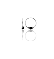 Söğütlü Silver Gümüş 17 mm  siyah taşlı halka küpe