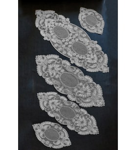 5 Parça Salon Takımı Fransız Dantelli Salon Takımı - Gri