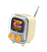 Divoom Tiivoo-2 FM Radyolu Mini Bluetooth Hoparlör, Kablosuz, Taşınabilir, Piksel Ekranlı Retro Tasarım, Beyaz