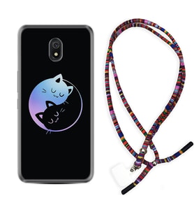 Xiaomi Redmi 8A 8 Pro 9C 9T 10C 11T Pro Kılıf Boyun Asklı Rasta Silikon Love Cats 1604