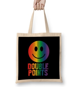 Double Points Smiley Face Bez Çanta Uzun Saplı