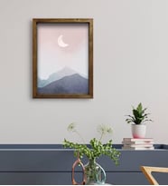 BK Gift Otel Odası Konseptli Doğal Masif Ahşap Çerçeveli Tablo 45x65cm-82