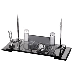 Vip Kristal Siyah Set Masa İsimlik (Bordo)