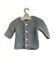 Organic Bonny Baby Organik Pamuk Unisex Yenidoğan El Örgüsü Hırka 0-6 Aylık Gri