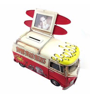 Metal Vosvos Desenli Minibüs Resim Çerçevesi ve Kumbara E-3831