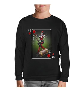 Harley Quinn - Sane Again Siyah Çocuk Sweatshirt