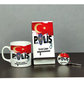 Polis Üçlü Set (Kupa + Telefon Standı + Anahtarlık) 002