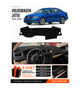VOLKSWAGEN JETTA (2010-2018) Uyumlu Torpido Örtüsü Torpido Kılıfı - Siyah