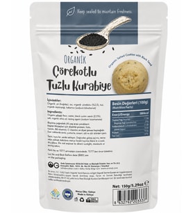 Natural Organik Çörekotlu Tuzlu Kurabiye 150gr