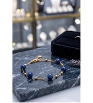 Lapis Lazuli Doğal Taşlı Çelik Bileklik -777 Serisi