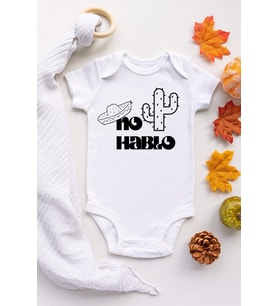 Unisex Bebek Beyaz No Hablo Çıtçıtlı Body