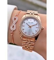 Tom Jones MRD12197 Rose Gold Renk Kadın Kol Saati Bileklik Hediyeli