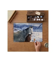 At ve Yavrusu Tasarımı 240 parça Ahşap Puzzle Ahşap Kutuda MP06685