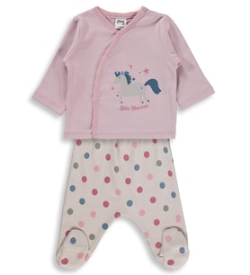 Civil Baby Unicorn Baskılı 1-9 Ay Pijama Takımı - Pembe