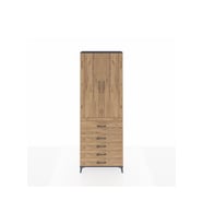 Arges Dolap 4 Raflı 5 Çekmeceli 2 Kapaklı 88x30x243 Antrasit-Çam