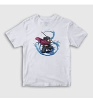 Presmono Unisex Çocuk Beyaz Water Giyu Tomioka Anime Demon Slayer Kimetsu No Yaiba T-Shirt 298789tt