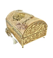 İsme Özel Gold Kadife Kaplı Define Sandıklı Kuranı Kerim Seti