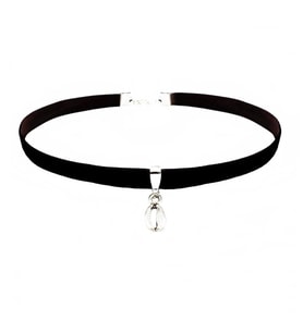 Siyah Kadife Kadın Deniz Kabuğu Choker Kolye