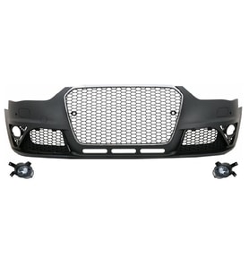 Audi A4 2011-2015 Arası Uyumlu RS4 Ön Tampon Seti + Panjur