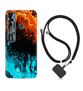Tecno Spark 6 6 Go 8C 8 Pro 7 7 Pro Kılıf Boyun Askılı Silikon Orange Blue Color 1665