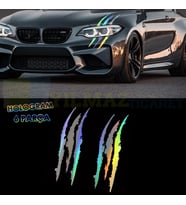 Monster Pençe Far Hologram Oto Sticker Araba Etiket Çıkartma Yapıştırma Aksesuar 6 Parça