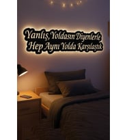 Lucenda Led Işıklı Kişiye Özel Yazılar Dekoratif Tablo Duvar Dekorlu Gece Lambası (Günışığı)