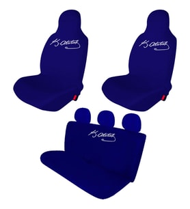 Dacia Logan Penye Oto Koltuk Kılıfı - Atatürk İmza Baskılı - Lacivert (Siyah)