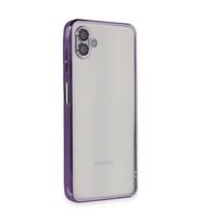 Samsung Galaxy A04 Kılıf Razer Lensli Silikon - Mor