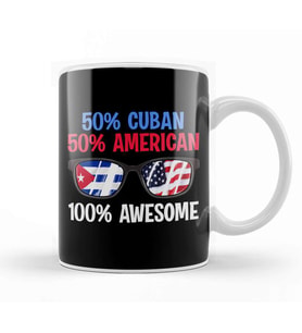 Patriotic 50% Cuban 50% American %100 Awesome Kupa Bardak Porselen