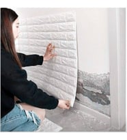 Kendinden Yapışkanlı 4 mm Beyaz Sünger Tuğla Panel
